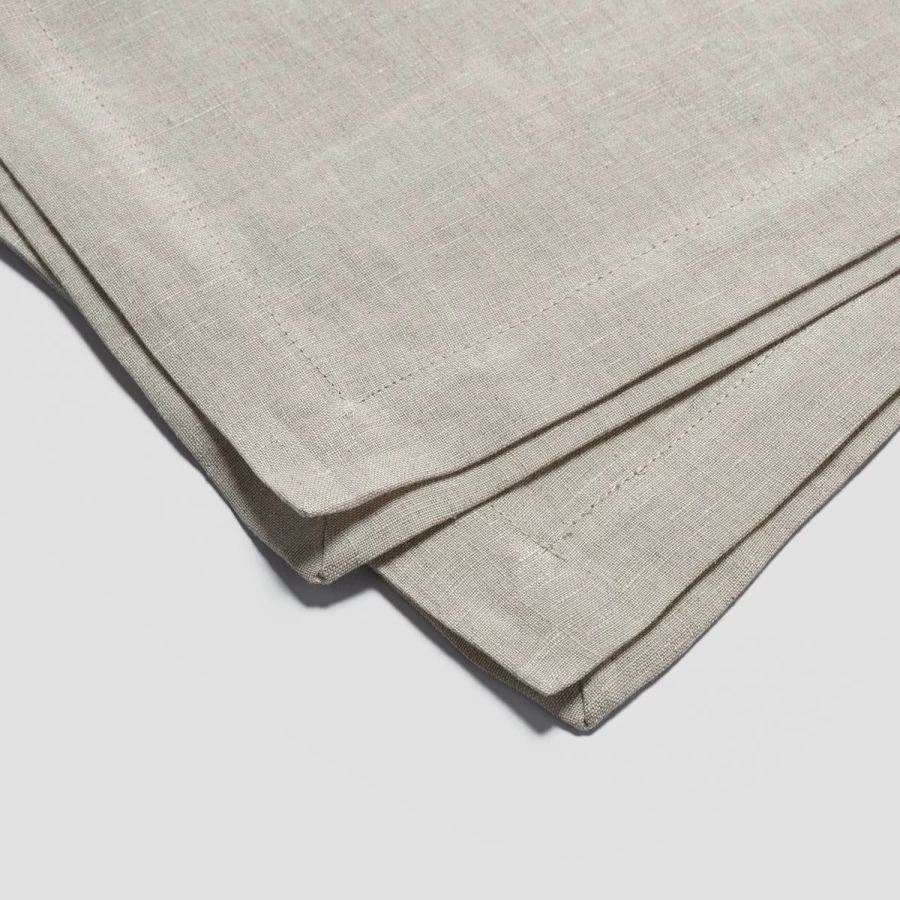 "Piglet in Bed Organic Oatmeal Linen Tablecloth – Natural & Sustainable Dining Decor"