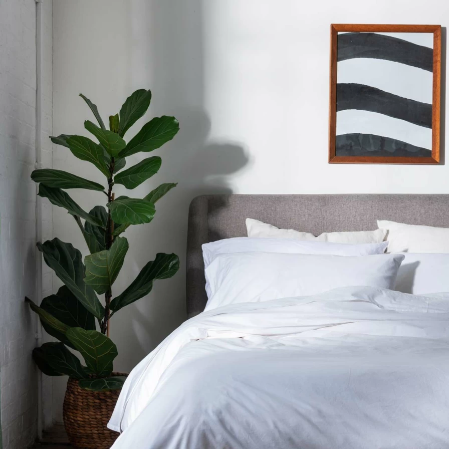 Piglet in Bed White Washed Cotton Percale Duvet Cover - Organic, Breathable, Luxury Bedding