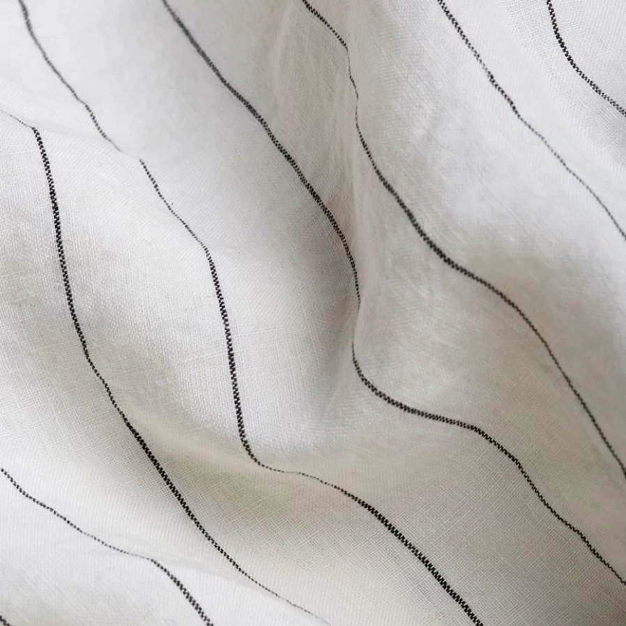 Piglet in Bed Luna Stripe Linen Pillowcase Set - 100% Natural French Flax Linen, Pair of Standard Pillowcases