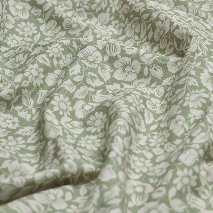 Piglet in Bed 100% Cotton Flat Sheet with Floral Print - Pear Meadow Design