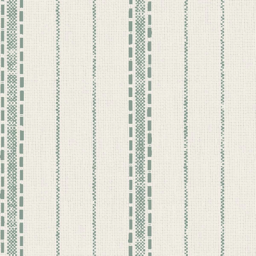 Piglet in Bed Laurel Green Ticking Stripe Wallpaper – Botanical Vintage Style Peel and Stick Wallpaper