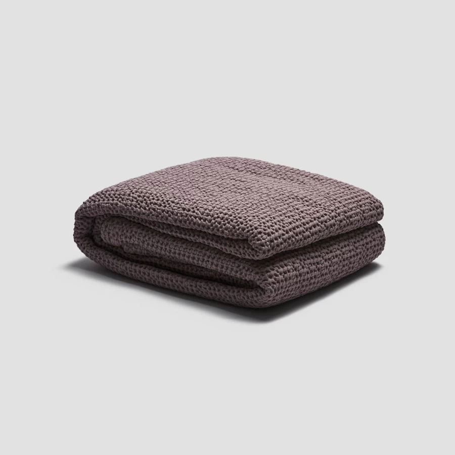 Piglet in Bed Elderberry Waffle Weave Cotton Throw Blanket