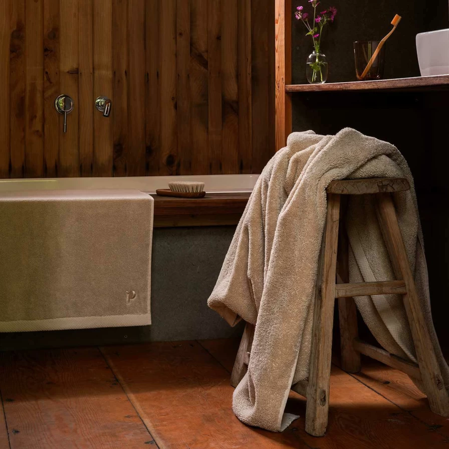 "Piglet in Bed Organic Cotton Towels – Soft, Sustainable & Eco-Friendly Birch Design"