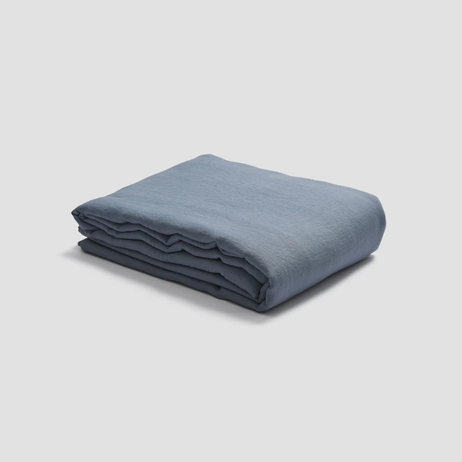 Piglet in Bed Dusk Blue Linen Duvet Cover Set - 100% Organic French Flax