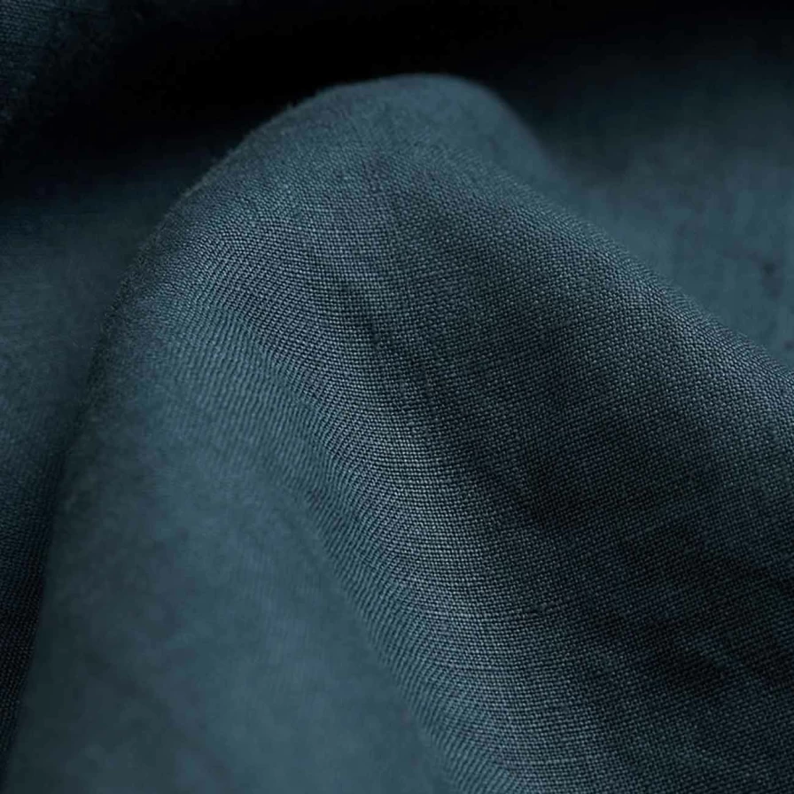 "Piglet in Bed Deep Teal Linen Fitted Sheet – Premium 100% Organic Linen Bedding"