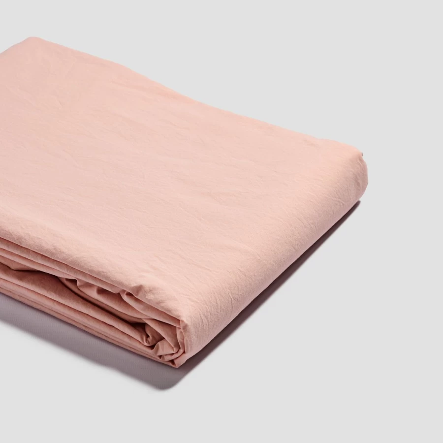 Piglet in Bed 100% Organic Pink Salt Washed Cotton Percale Flat Sheet – Soft & Breathable Bedding
