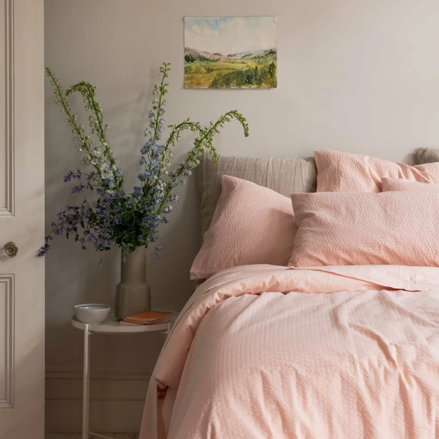 Piglet in Bed 100% Organic Pink Salt Washed Cotton Percale Flat Sheet – Soft & Breathable Bedding