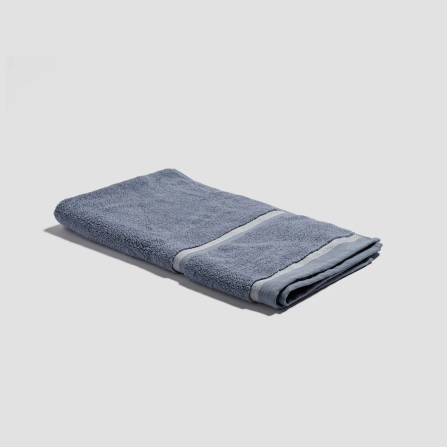 Piglet in Bed Organic Cotton Hand Towel - Soft, Absorbent & Warm Blue Bath Towel for Luxury Spa & Home