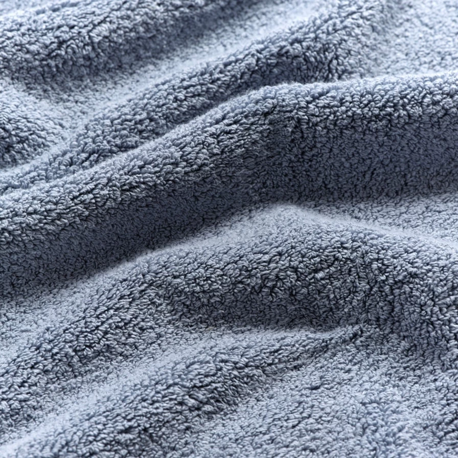 Piglet in Bed Organic Cotton Hand Towel - Soft, Absorbent & Warm Blue Bath Towel for Luxury Spa & Home