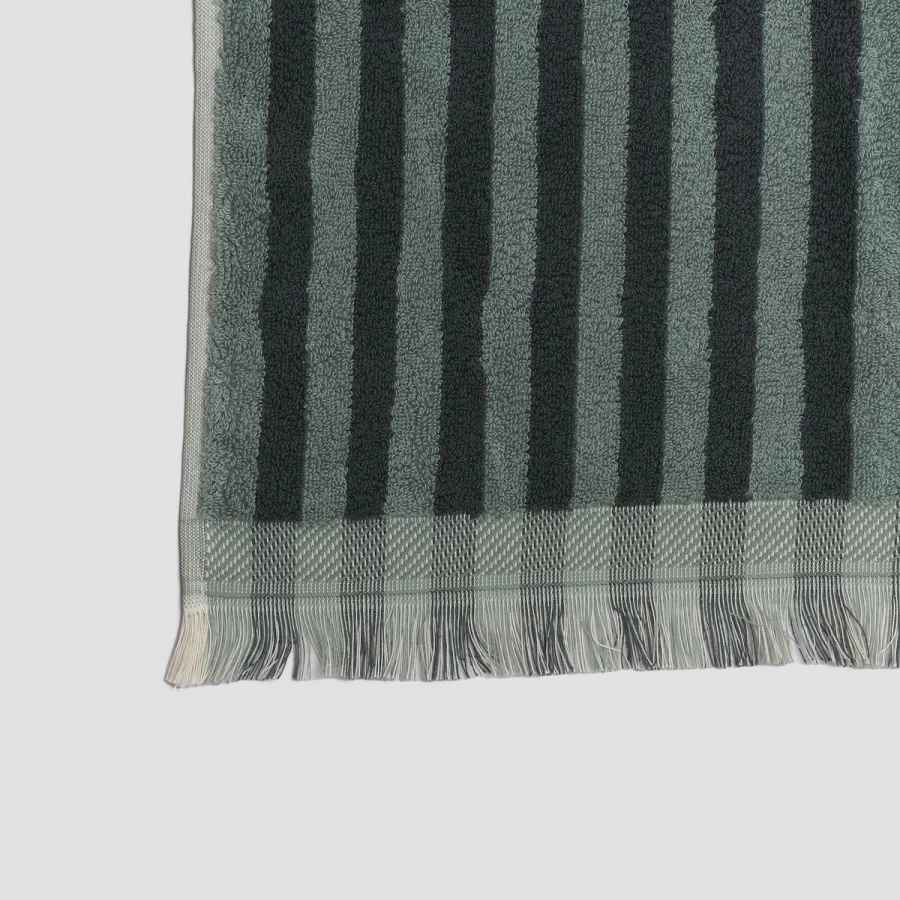 Piglet in Bed Pine Green Striped Organic Cotton Bath Sheet – Luxurious Eco-Friendly Towel
