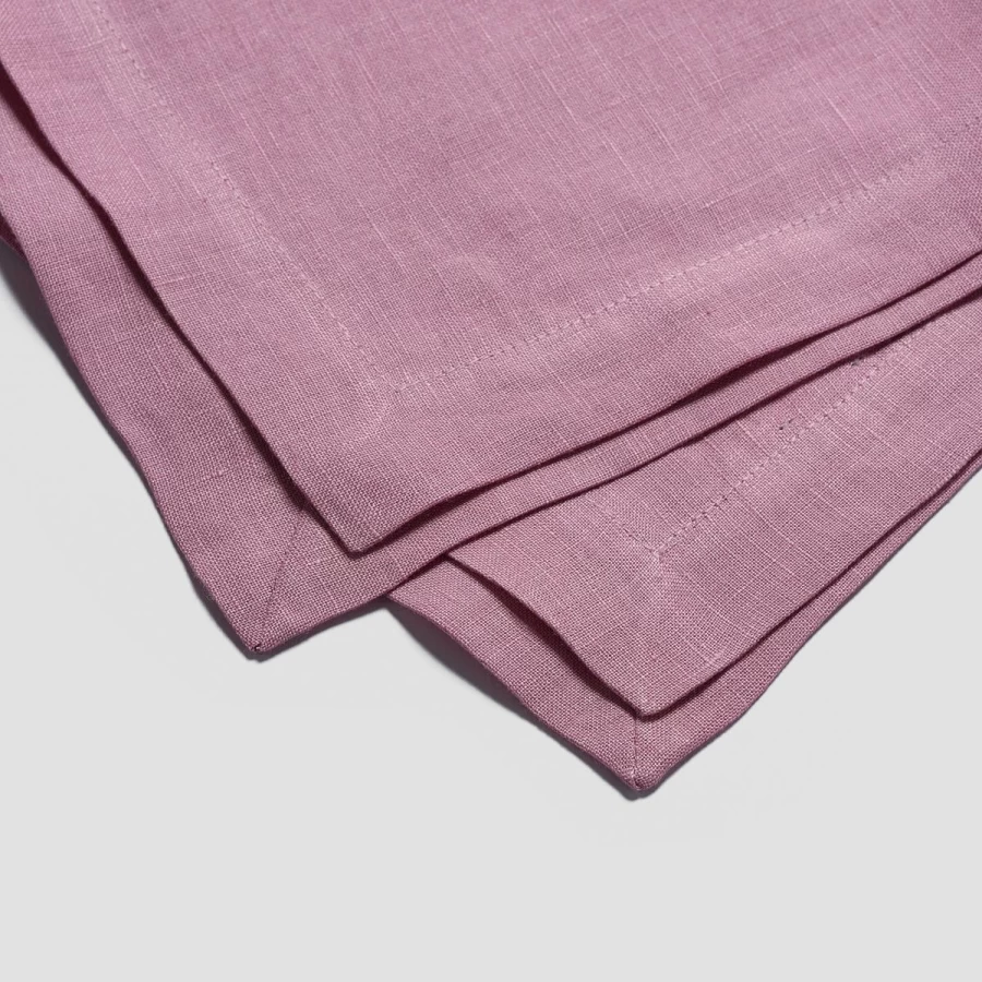 Piglet in Bed 100% Linen Tablecloth – Natural Raspberry Red – Premium Washable Dining Table Cover