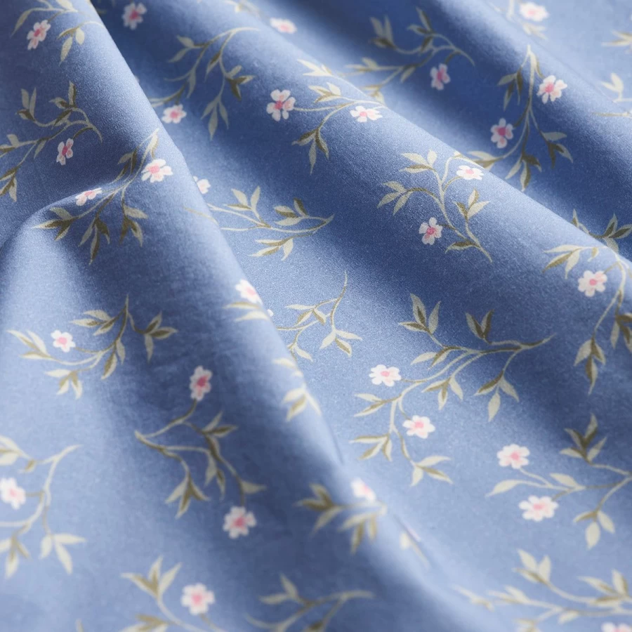 Piglet in Bed 100% Cotton Iris Floral Printed Flat Sheet – Soft & Breathable Bedding