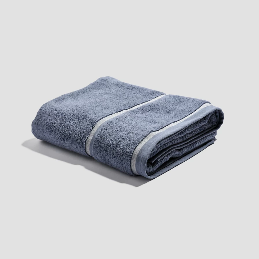 Piglet in Bed Organic Cotton Warm Blue Bath Sheet – Luxurious, Eco-Friendly, Super Absorbent Towel