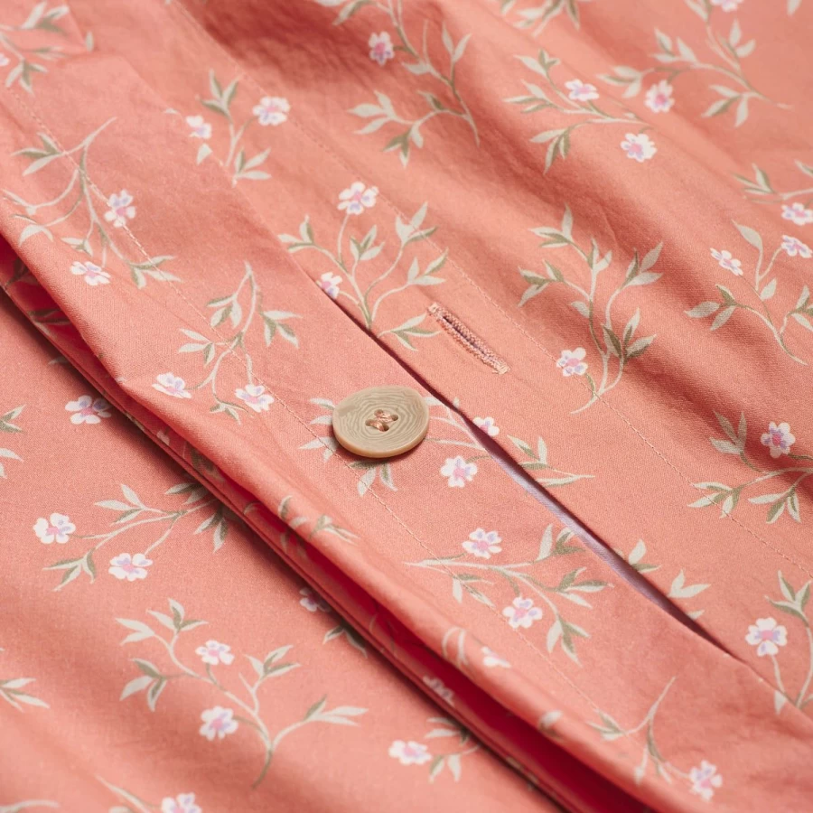 Piglet in Bed 100% Organic Cotton Duvet Cover with Apricot Floral Design