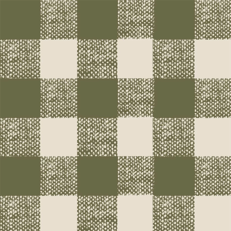 "Piglet in Bed Botanical Green Gingham Wallpaper – Vintage Floral Peel and Stick"