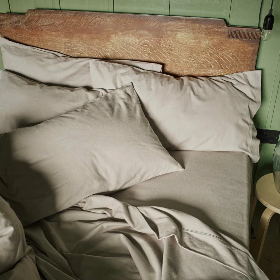 Piglet in Bed Brushed Cotton Fitted Sheet - Soft Clay Color Premium Quality