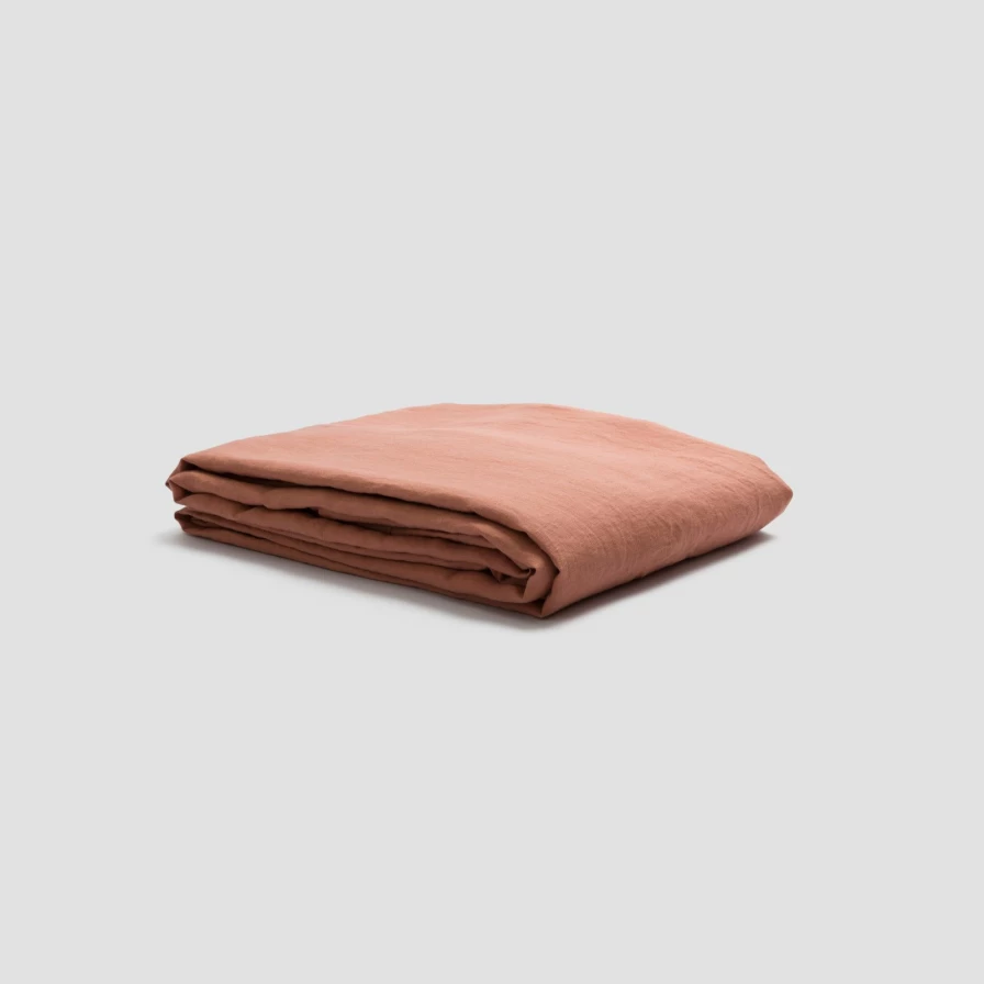 Piglet in Bed Organic Linen Duvet Cover – Soft, Breathable & Warm Clay Color