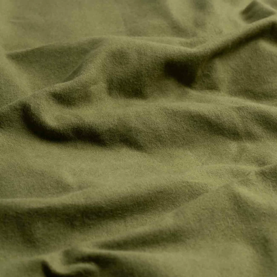 Piglet in Bed Olive Green Brushed Cotton Fitted Sheet - Organic & Sustainable Bedding
