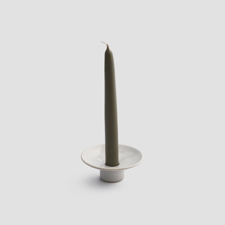 Piglet in Bed Speckled White Ceramic Candle Holder for Dining Table Decor