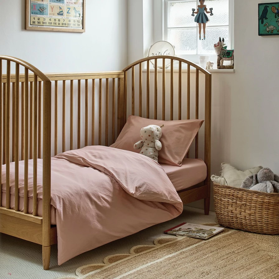 Piglet in Bed French Rose 100% Cotton Kids Bedding Set | Floral Nursery Decor | Soft & Breathable