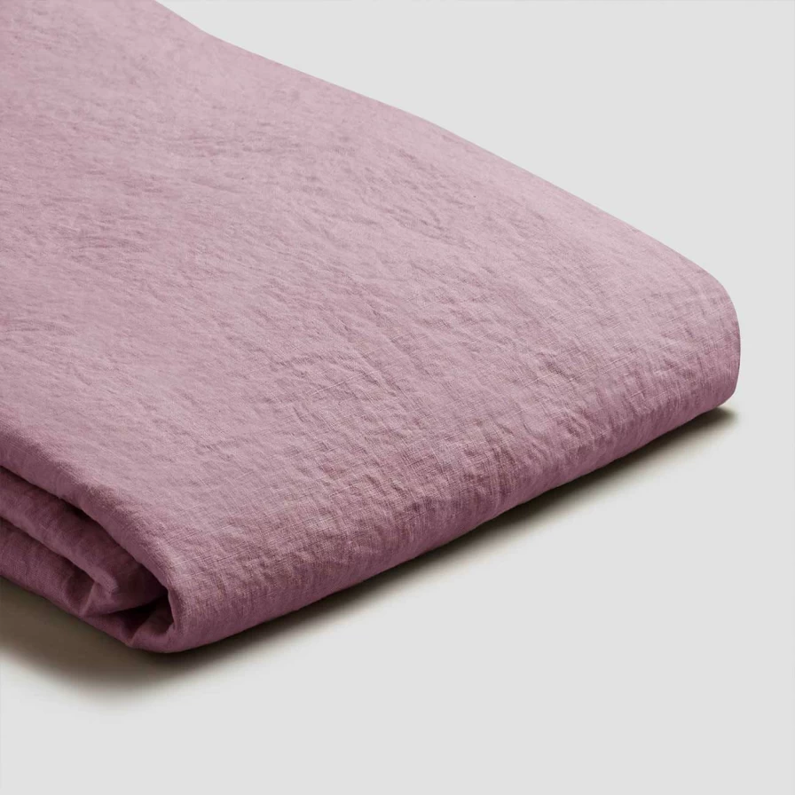 Piglet in Bed 100% Linen Duvet Cover - Breathable Raspberry Red Bedding Set, Double Queen King Sizes