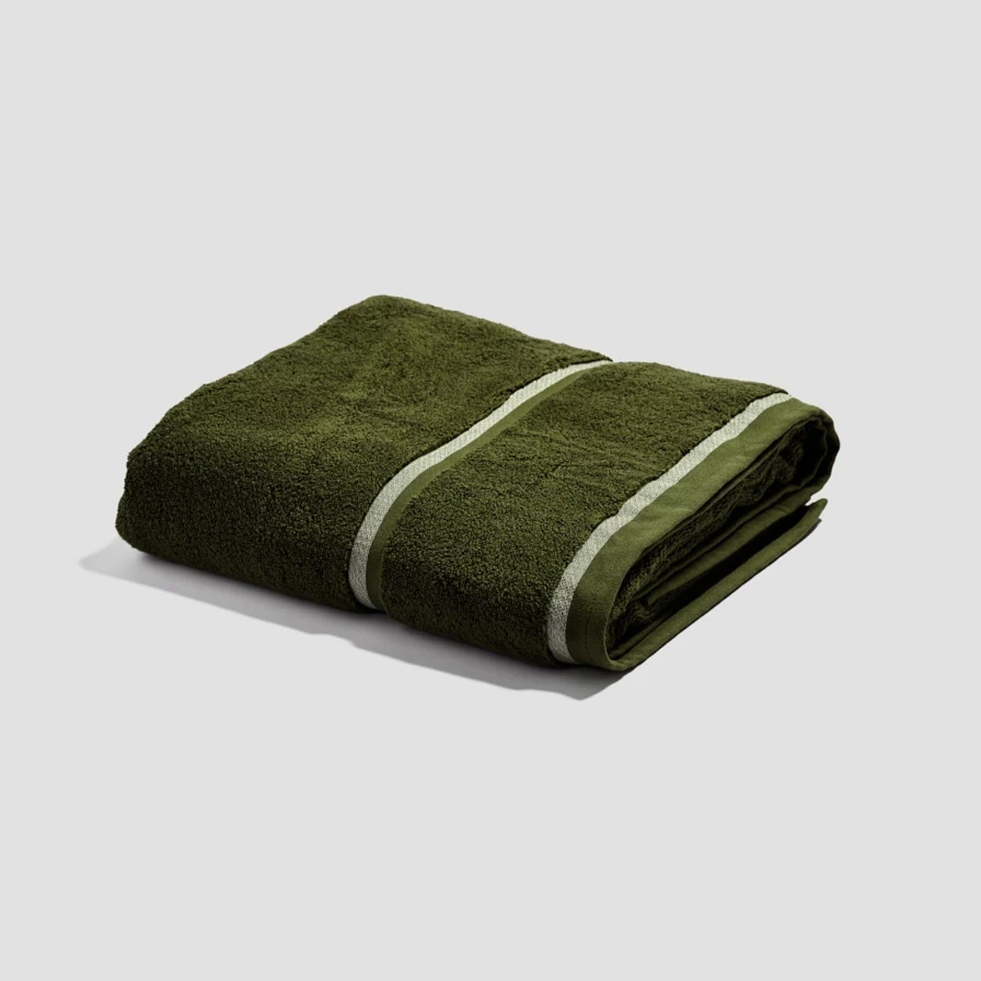 Piglet in Bed Organic Cotton Botanical Green Bath Sheet – Eco-Friendly Luxury Towel
