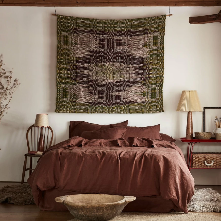 Piglet in Bed 100% Linen Duvet Cover - Chestnut Brown | Organic & Breathable Bedding