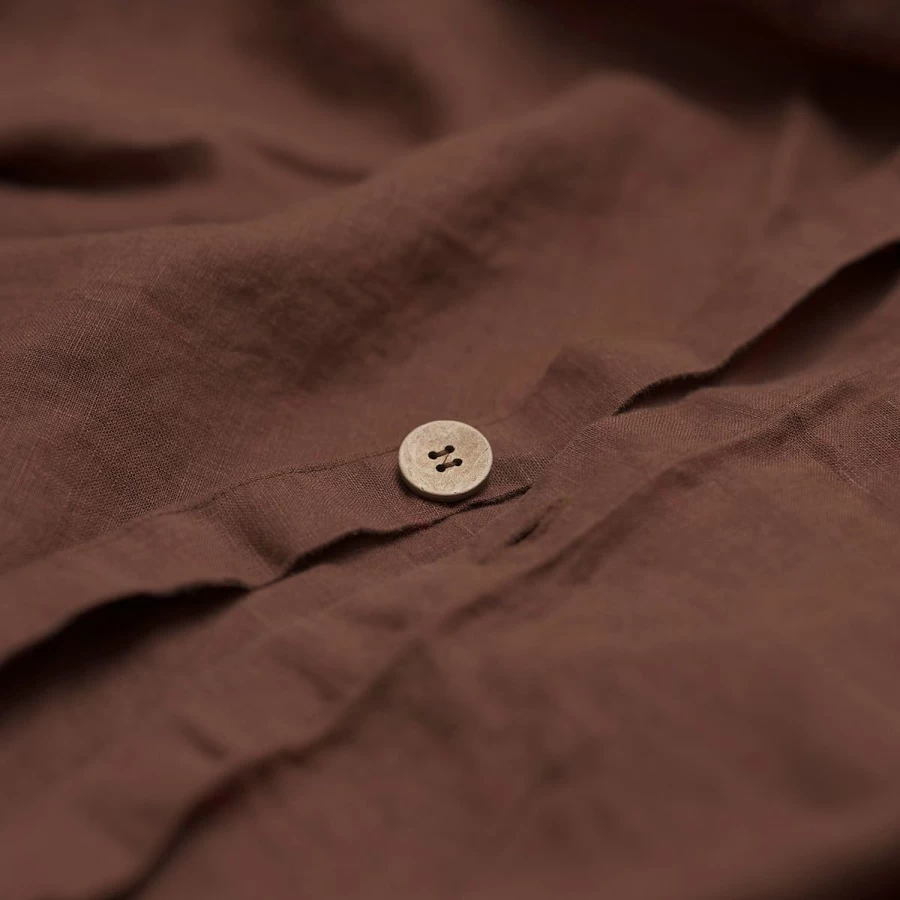 Piglet in Bed 100% Linen Duvet Cover - Chestnut Brown | Organic & Breathable Bedding