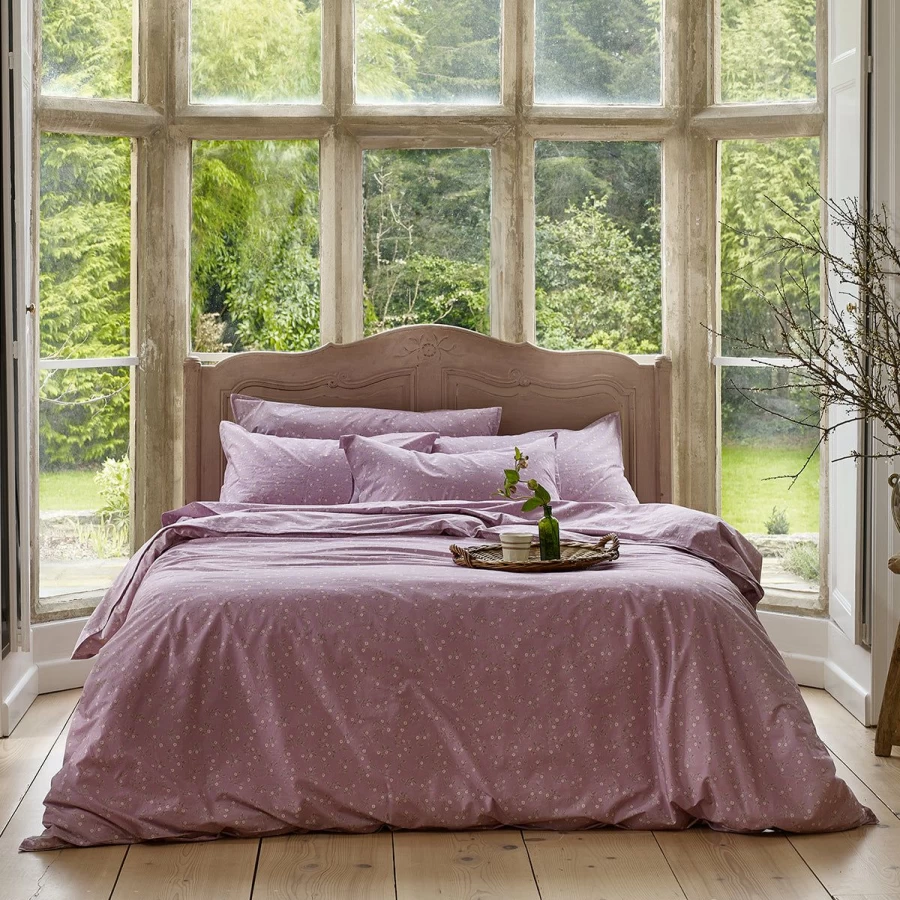 Piglet in Bed Lupin Floral 100% Cotton Duvet Cover Set - Soft Botanical Print Bedding