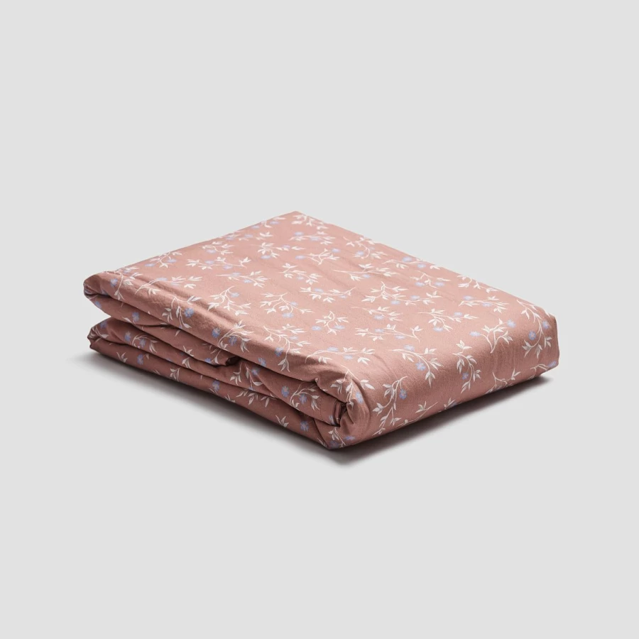 Piglet in Bed 100% Cotton Duvet Cover with Chestnut Floral Design - Soft & Breathable Bedding