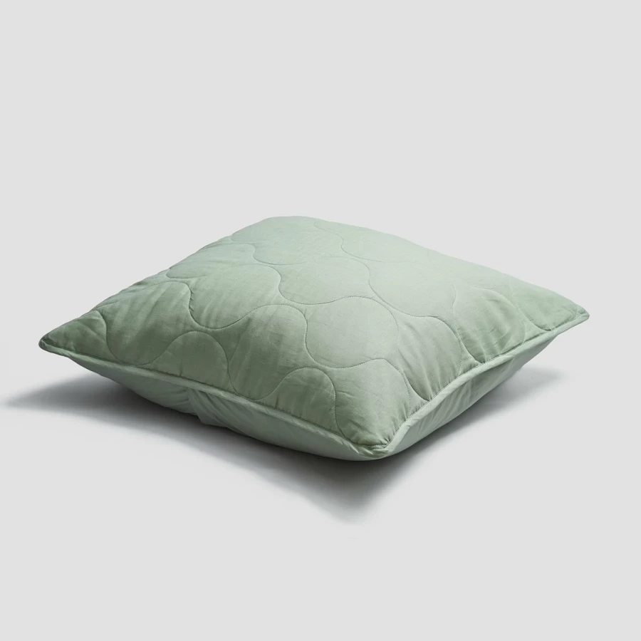 Piglet in Bed Sage Green Linen Sham Pair - Organic Cotton Pillowcases for Bedding Set