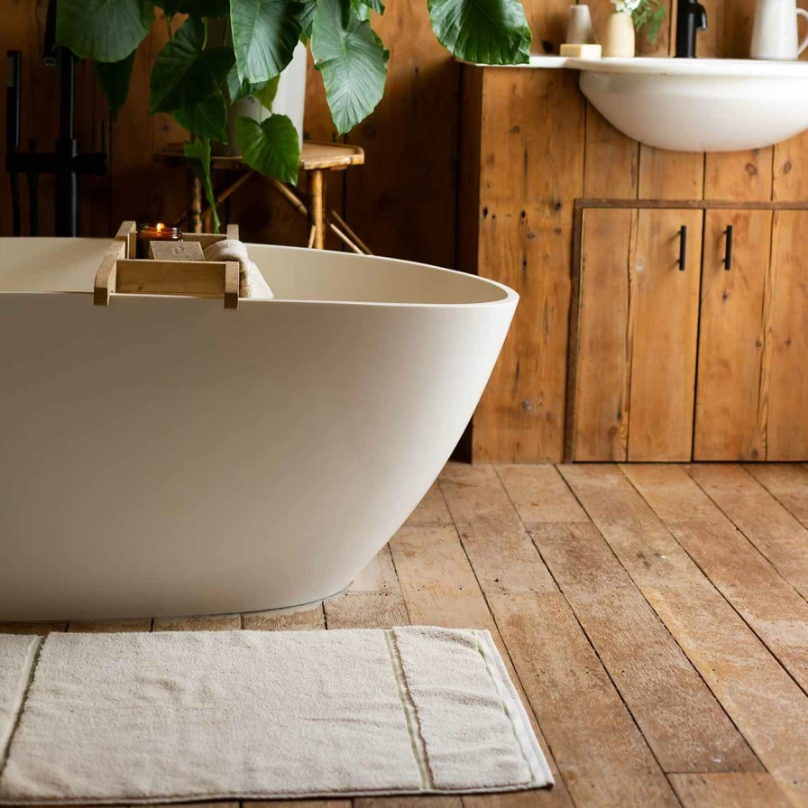 Piglet in Bed Natural Birch Bath Mat - Eco-Friendly Wooden Bathroom Rug for Spa-Like Comfort