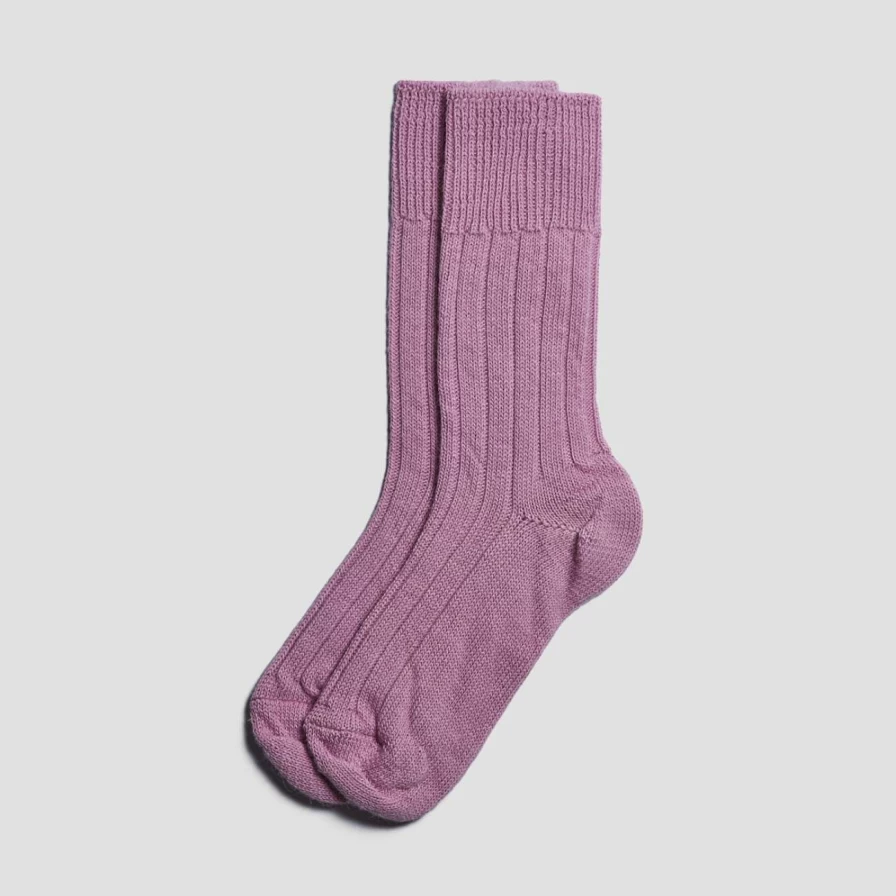 Piglet in Bed Women's Cozy Raspberry Alpaca Wool Bed Socks for Warmth & Comfort