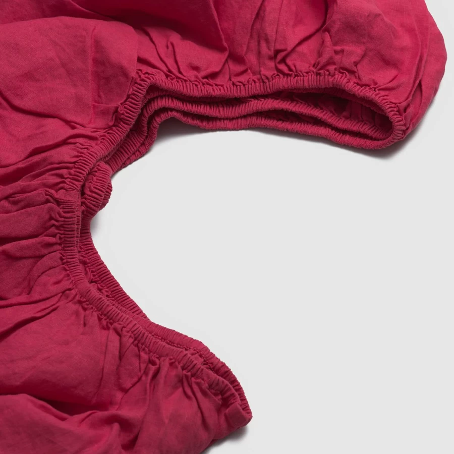 Piglet in Bed Fuchsia Linen Fitted Sheet - Premium 100% Linen Bedding for Comfort & Durability