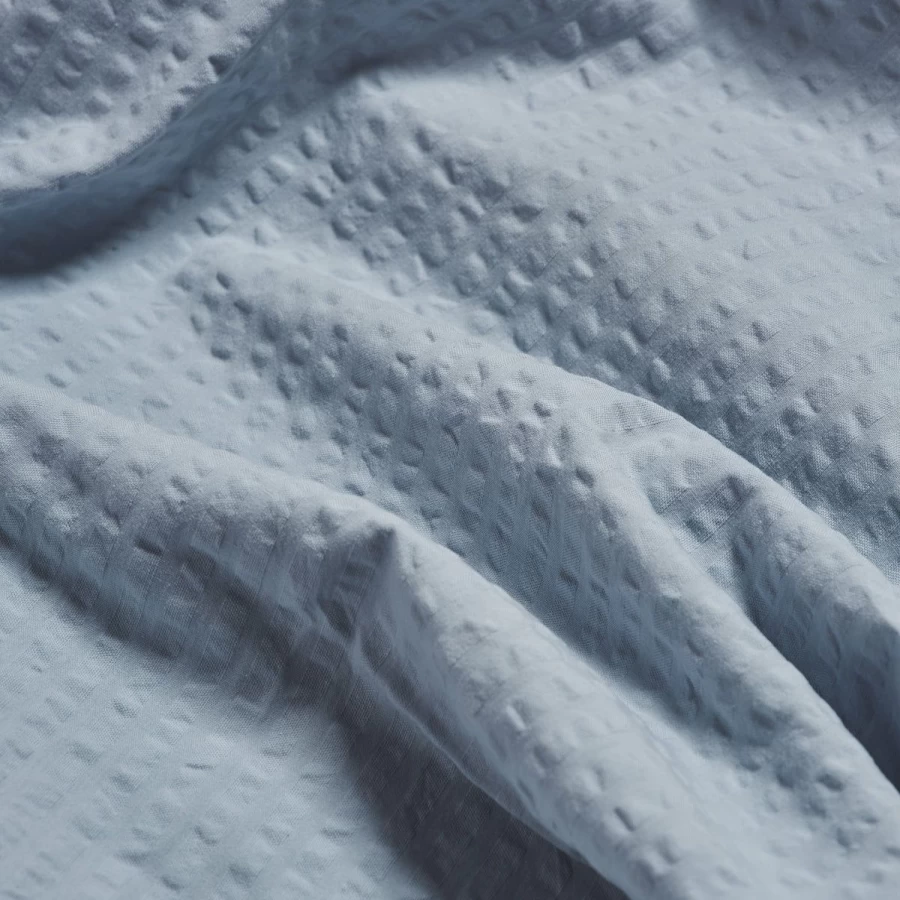 Piglet in Bed Sky Blue Seersucker Cotton Pillowcase Pair - Breathable & Wrinkle-Resistant Bedding