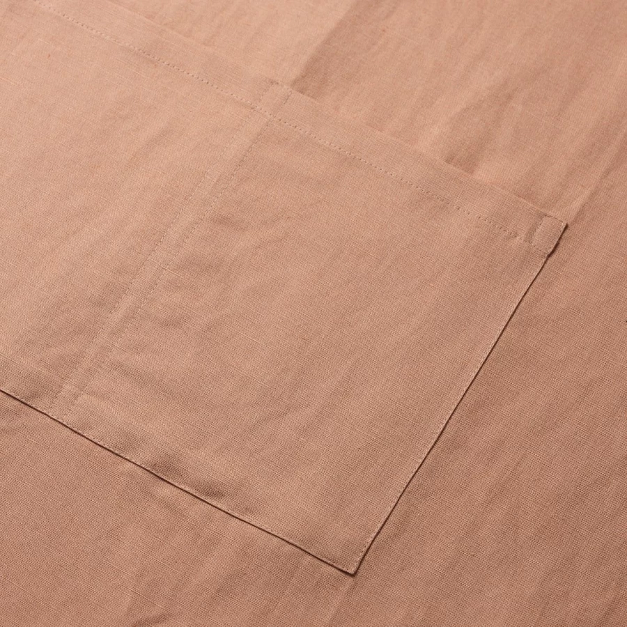 Piglet in Bed Organic Linen Apron - Soft, Warm Clay Color for Kitchen & Cooking