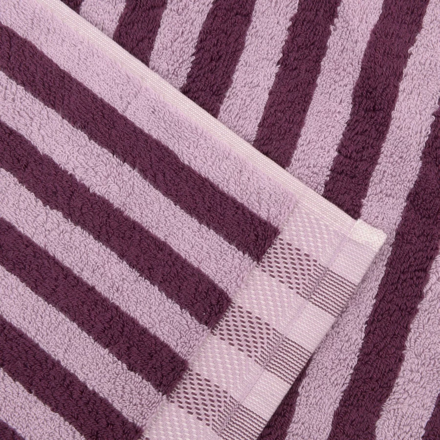 Piglet in Bed Berry Mauve Stripe Cotton Bath Mat - Soft & Absorbent Pembroke Design