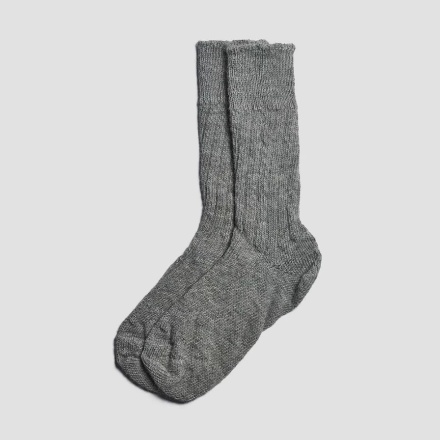 "Piglet in Bed Grey Alpaca Wool Bed Socks for Women & Men – Cozy Warm Winter Slipper Socks"