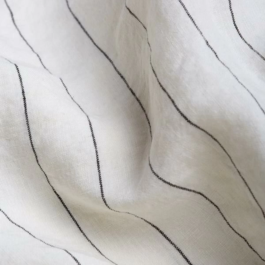 Piglet in Bed Luna Stripe Linen Fitted Sheet - Premium Fitted Bed Sheet Set, 100% Natural Linen, Soft & Breathable, Wrinkle-Resistant, Multiple Sizes