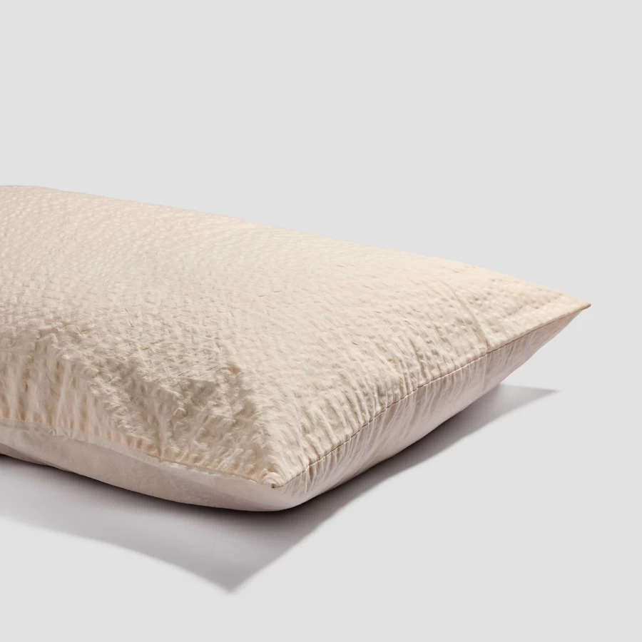 Piglet in Bed Cloud Cream Seersucker Cotton Pillowcases - Breathable & Soft Pair for Luxury Bedding
