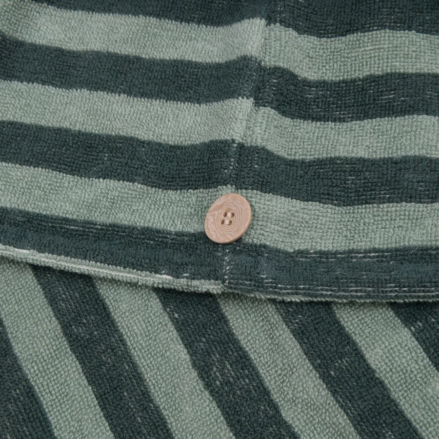 Piglet in Bed Pine Green Stripe Cotton Hair Towel Wrap for Women | Soft & Absorbent