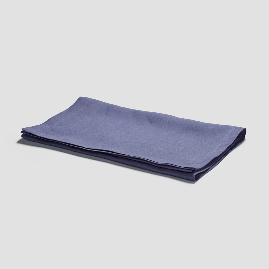 "Piglet in Bed Blueberry Linen Table Runner - Handmade Organic Cotton Table Decor"