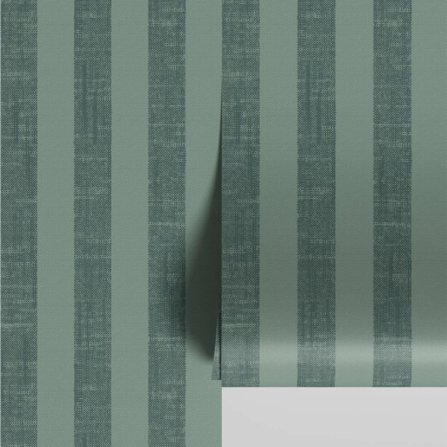 Piglet in Bed Fern Green Pembroke Stripe Wallpaper – Classic Striped Wallpaper for Stylish Interiors