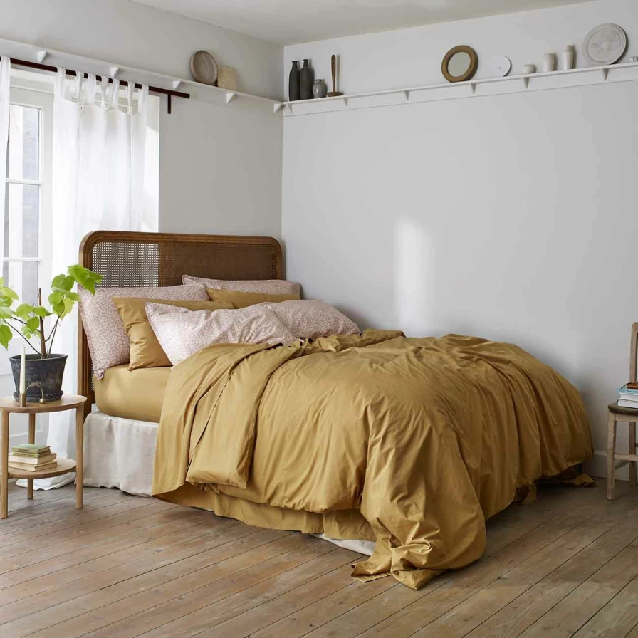 Piglet in Bed Butterscotch Washed Cotton Percale Duvet Cover - Soft & Breathable Bedding
