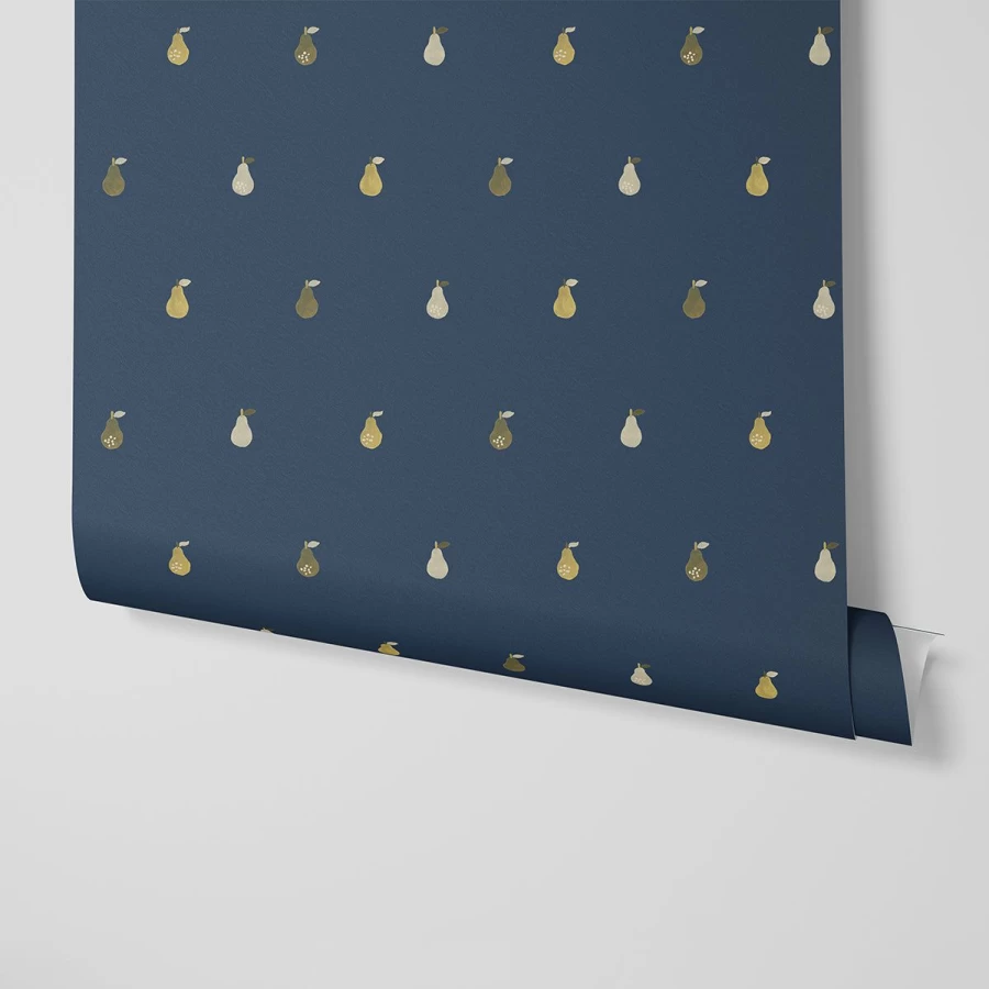 "Piglet in Bed Titan Blue Pears Wallpaper – Premium Peel & Stick Wallpaper for Home Decor"