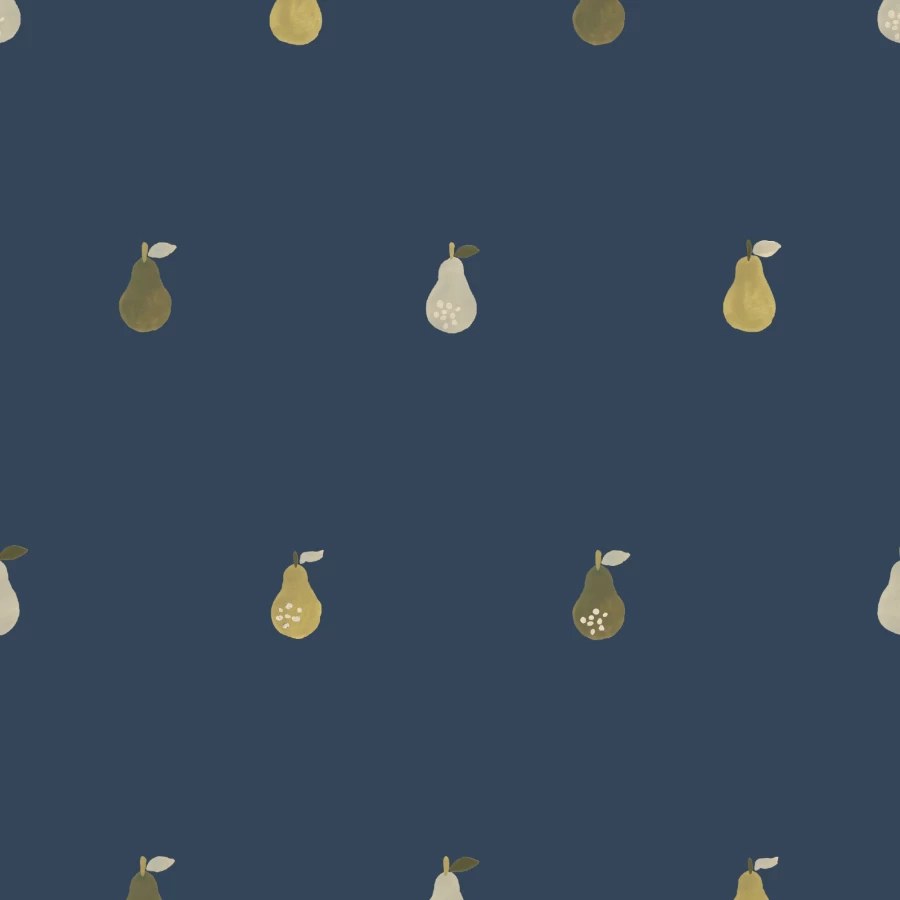 "Piglet in Bed Titan Blue Pears Wallpaper – Premium Peel & Stick Wallpaper for Home Decor"
